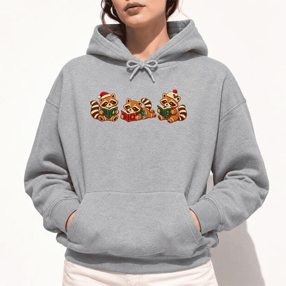Cozy Christmas Cats Softstyle Hoodie | Holiday Reader Gift Sport Grey