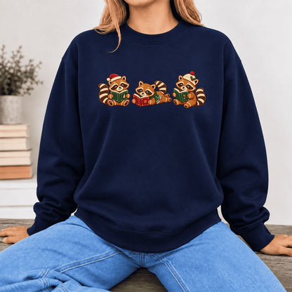 Cozy Christmas Cats Softstyle Sweatshirt | Holiday Reader Gift Navy