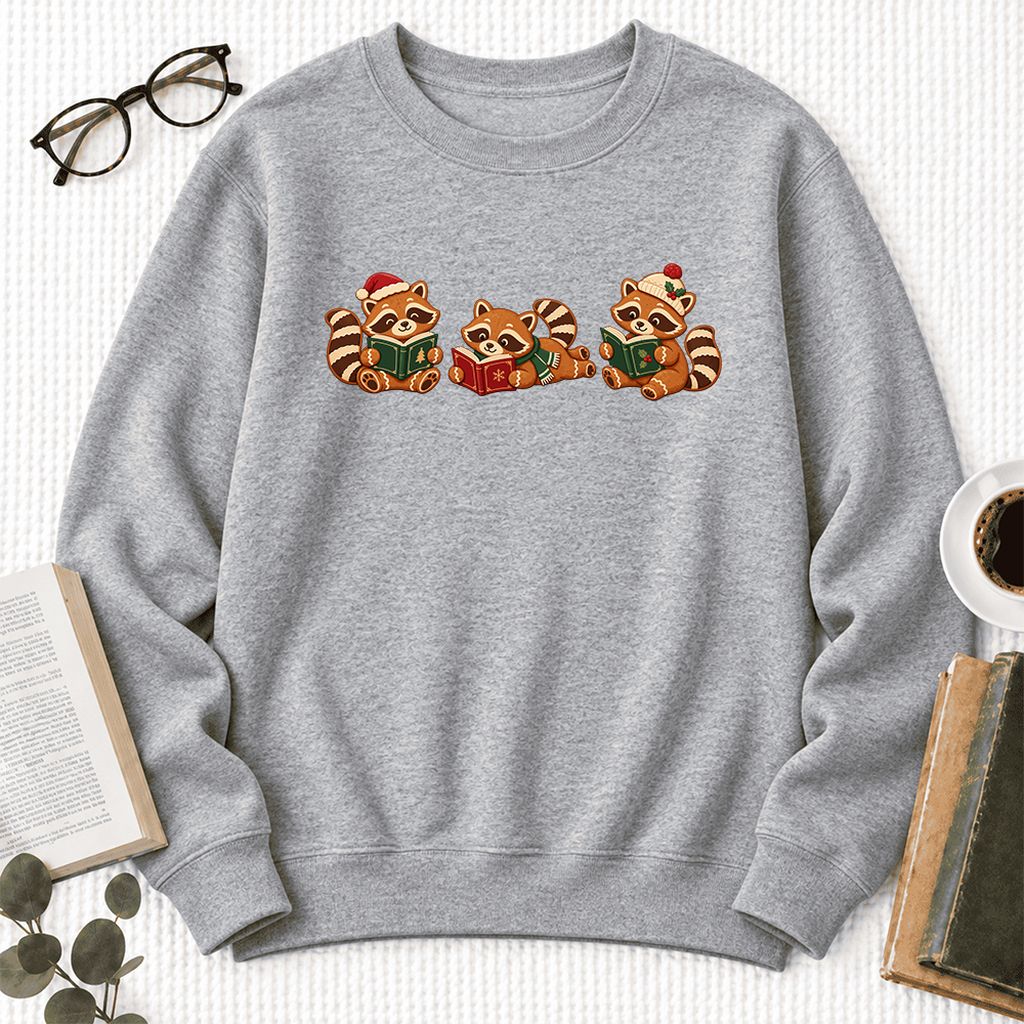 Cozy Christmas Cats Softstyle Sweatshirt | Holiday Reader Gift Sport Grey