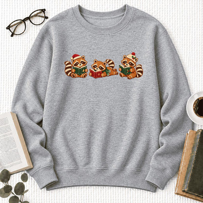 Cozy Christmas Cats Softstyle Sweatshirt | Holiday Reader Gift Sport Grey