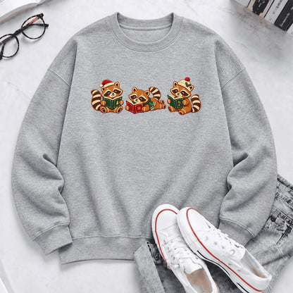 Cozy Christmas Cats Softstyle Sweatshirt | Holiday Reader Gift Sport Grey