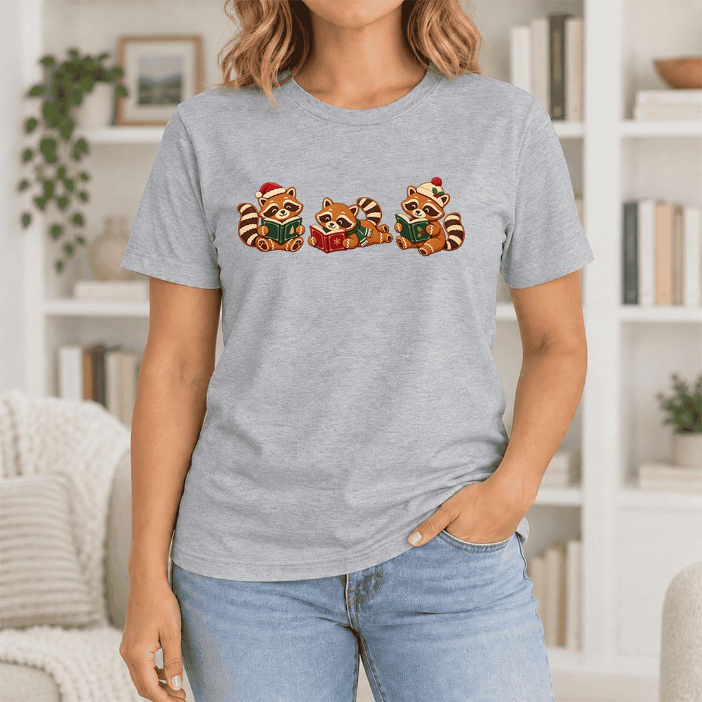Cozy Christmas Cats Ultra-Soft Cotton T-Shirt | Holiday Reader Gift Athletic Heather