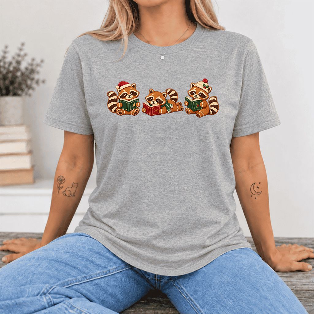 Cozy Christmas Cats Ultra-Soft Cotton T-Shirt | Holiday Reader Gift Athletic Heather