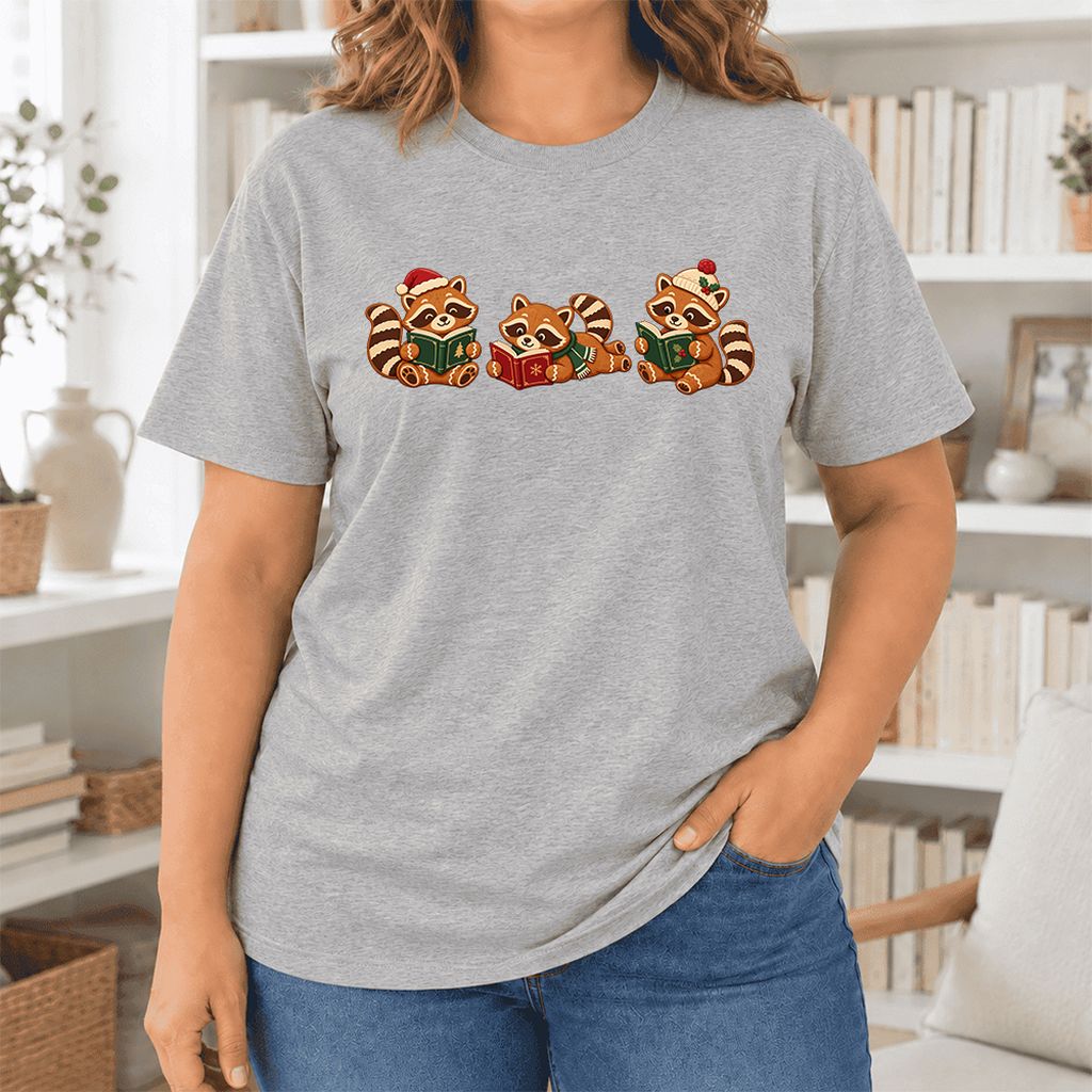 Cozy Christmas Cats Ultra-Soft Cotton T-Shirt | Holiday Reader Gift Athletic Heather