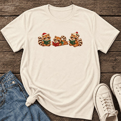 Cozy Christmas Cats Ultra-Soft Cotton T-Shirt | Holiday Reader Gift Natural