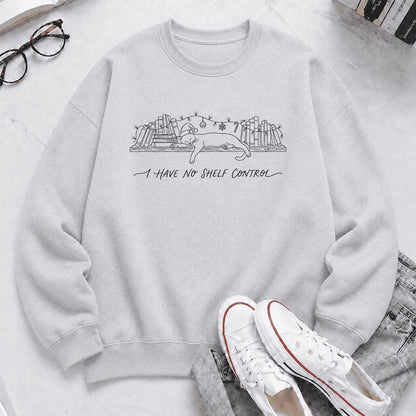 I Have No Shelf Control Printed Sweatshirt | Christmas Book Lover Gift Sport Grey