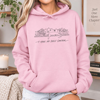 I Have No Shelf Control Softstyle Hoodie | Christmas Book Lover Gift Light Pink