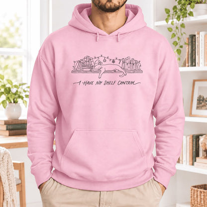 I Have No Shelf Control Softstyle Hoodie | Christmas Book Lover Gift Light Pink