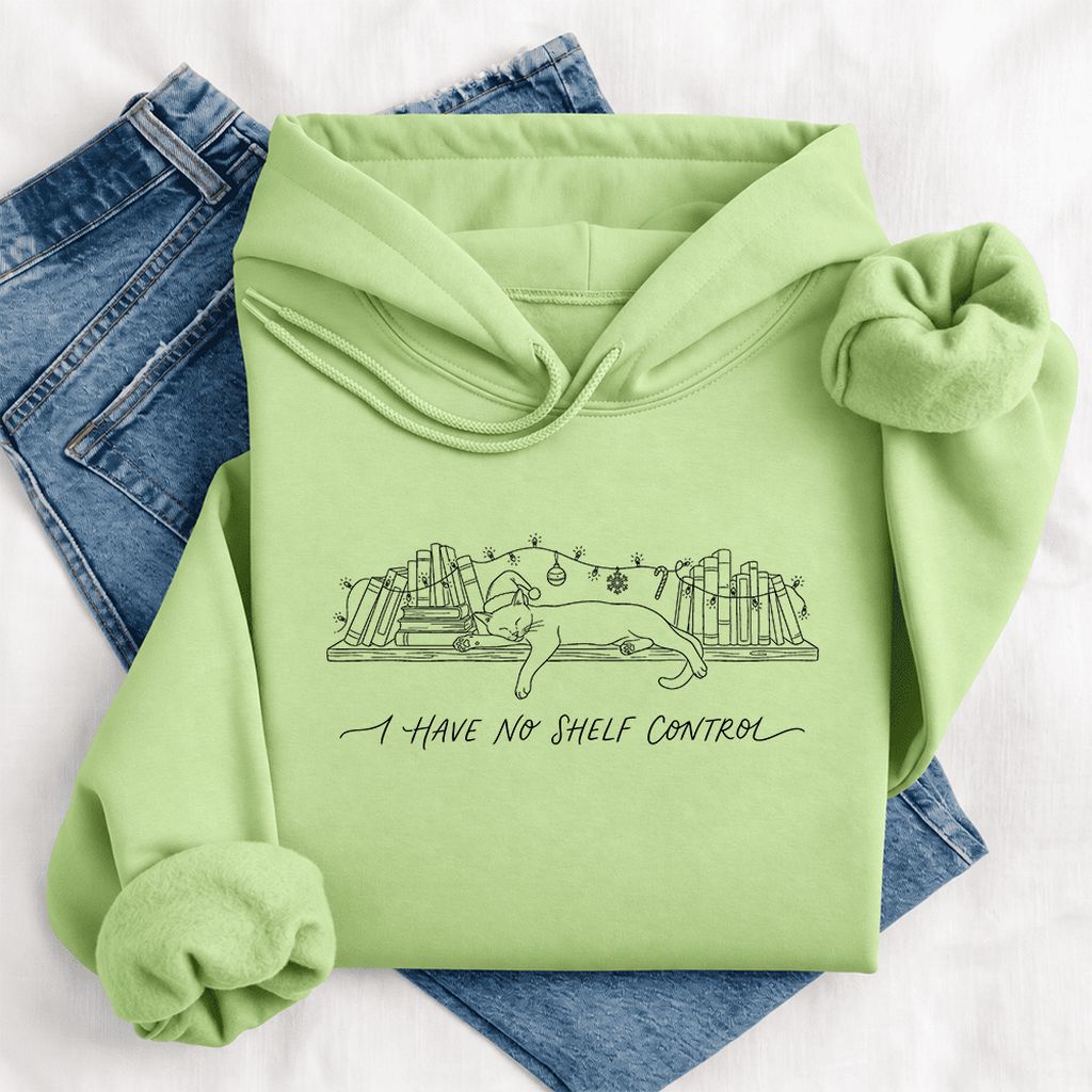 I Have No Shelf Control Softstyle Hoodie | Christmas Book Lover Gift Pistachio