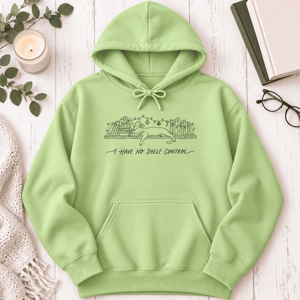 I Have No Shelf Control Softstyle Hoodie | Christmas Book Lover Gift Pistachio