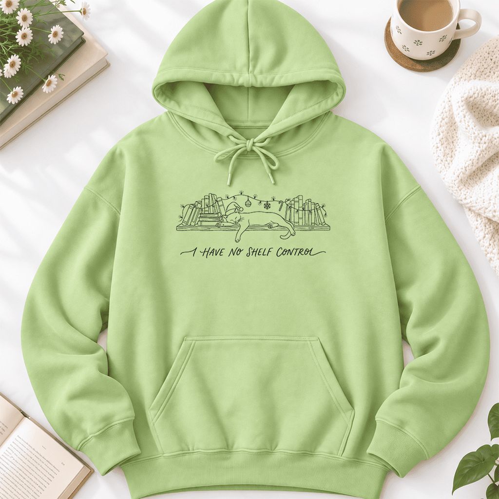 I Have No Shelf Control Softstyle Hoodie | Christmas Book Lover Gift Pistachio
