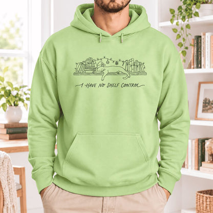 I Have No Shelf Control Softstyle Hoodie | Christmas Book Lover Gift Pistachio