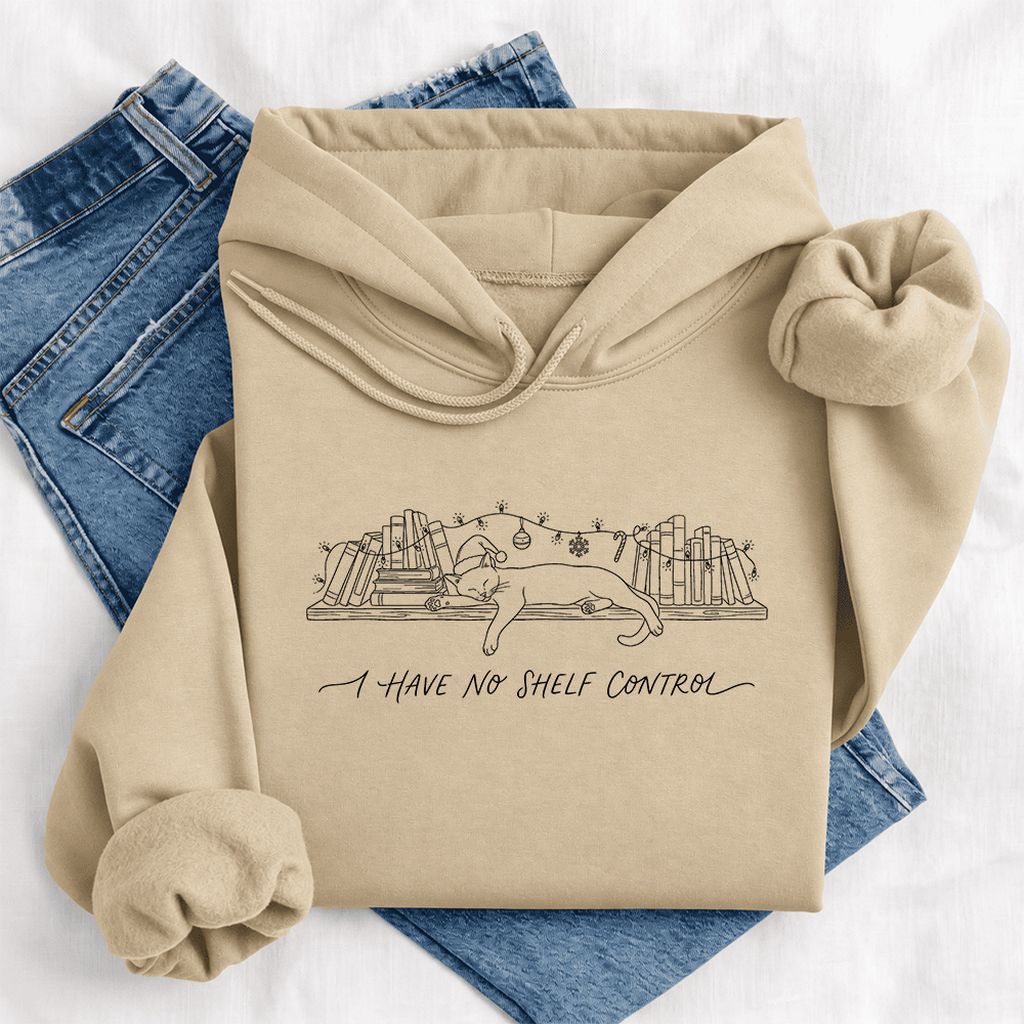 I Have No Shelf Control Softstyle Hoodie | Christmas Book Lover Gift Sand