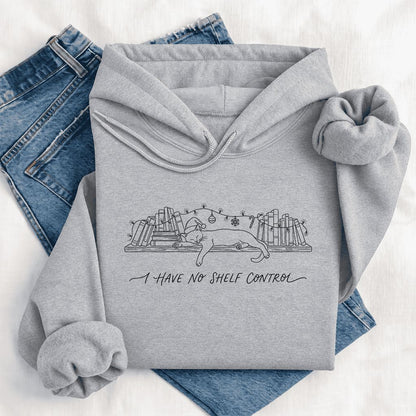 I Have No Shelf Control Softstyle Hoodie | Christmas Book Lover Gift Sport Grey