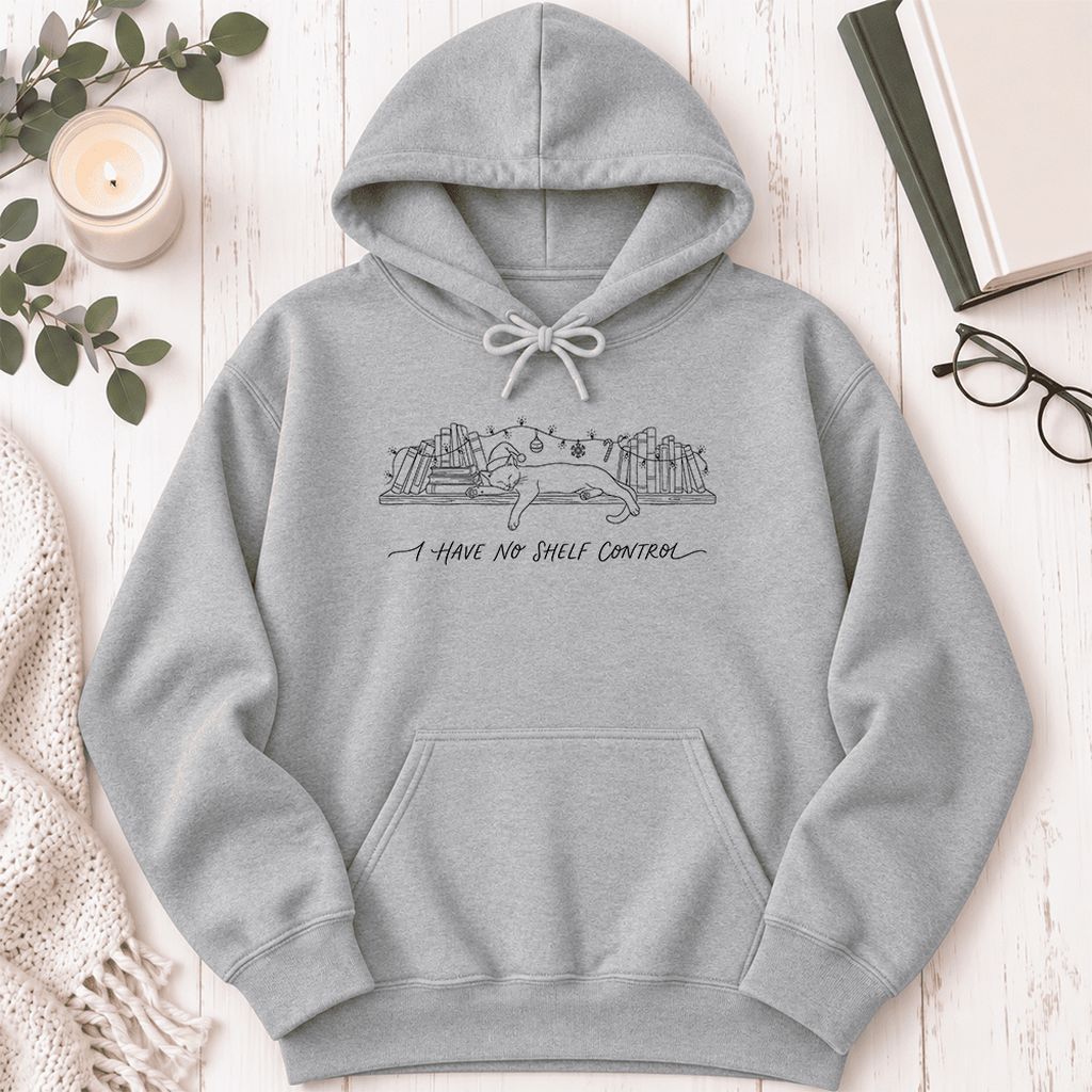 I Have No Shelf Control Softstyle Hoodie | Christmas Book Lover Gift Sport Grey