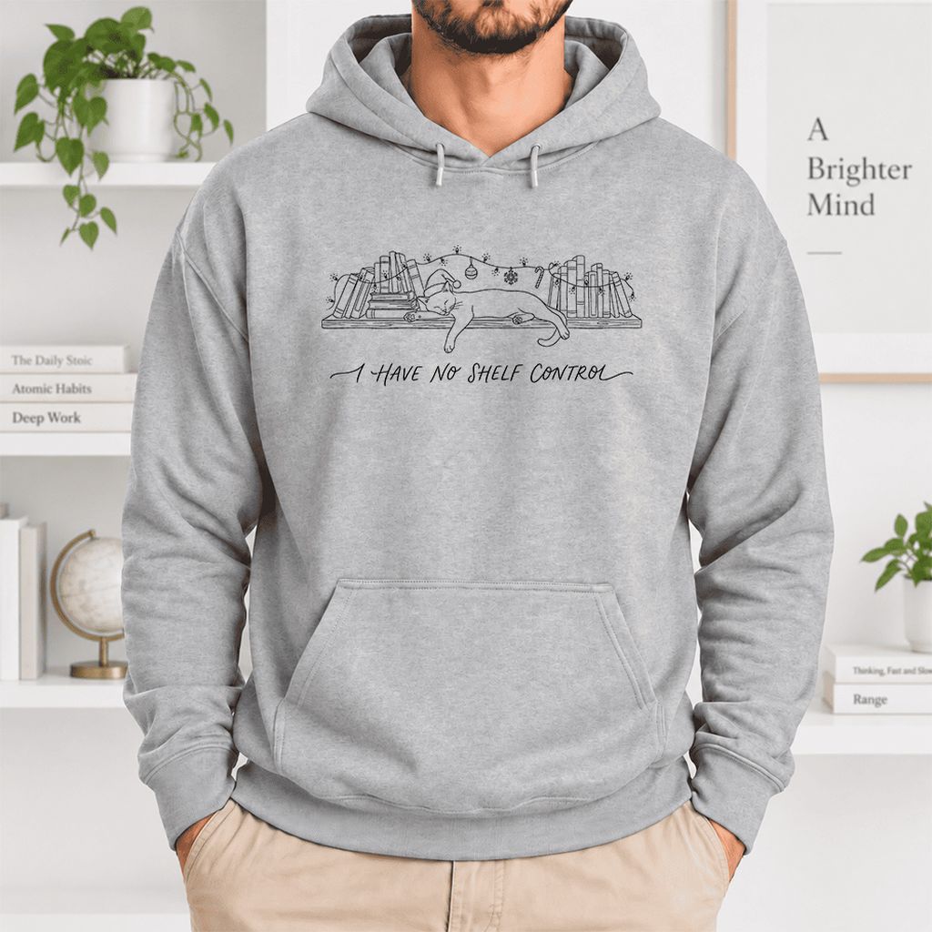 I Have No Shelf Control Softstyle Hoodie | Christmas Book Lover Gift Sport Grey