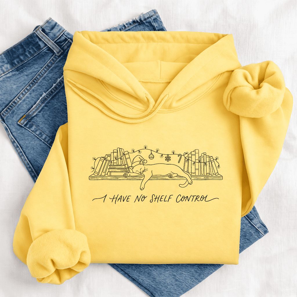 I Have No Shelf Control Softstyle Hoodie | Christmas Book Lover Gift Yellow Haze