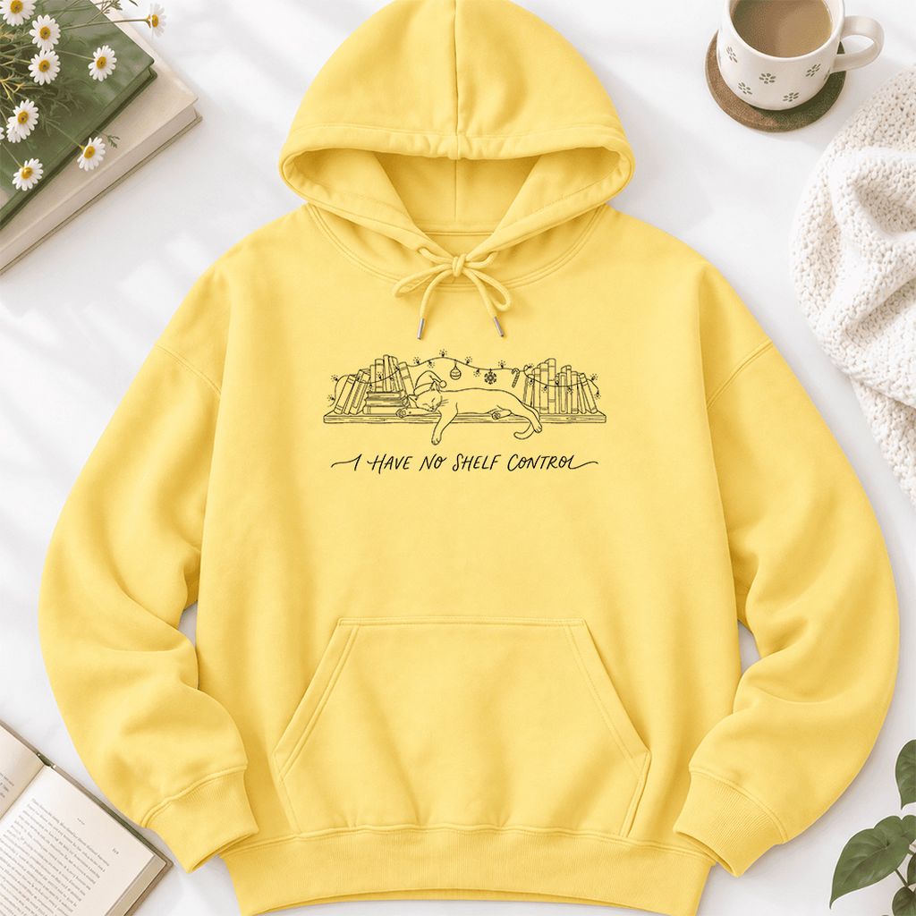 I Have No Shelf Control Softstyle Hoodie | Christmas Book Lover Gift Yellow Haze
