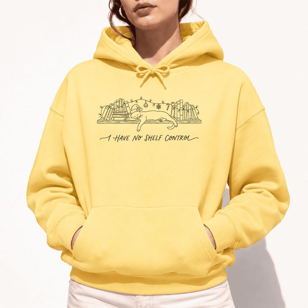 I Have No Shelf Control Softstyle Hoodie | Christmas Book Lover Gift Yellow Haze