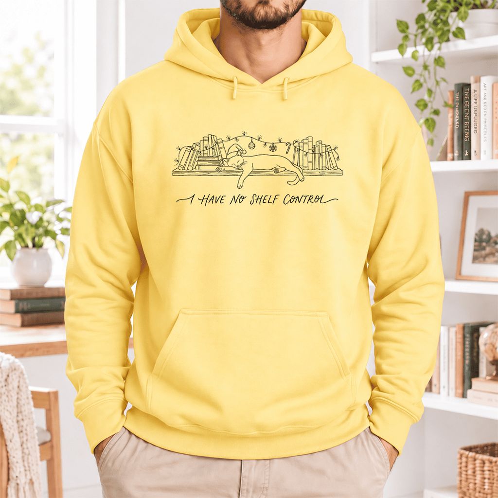 I Have No Shelf Control Softstyle Hoodie | Christmas Book Lover Gift Yellow Haze