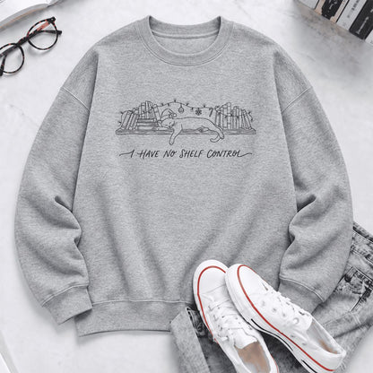 I Have No Shelf Control Softstyle Sweatshirt | Christmas Book Lover Gift Sport Grey