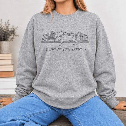 I Have No Shelf Control Softstyle Sweatshirt | Christmas Book Lover Gift Sport Grey