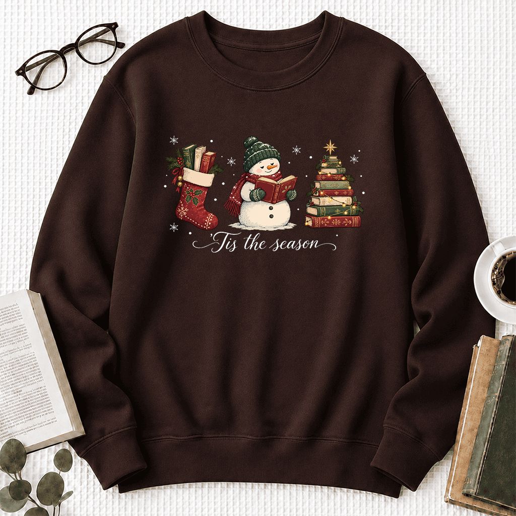 'Tis The Season Printed Sweatshirt | Christmas Gift Dark Chocolate