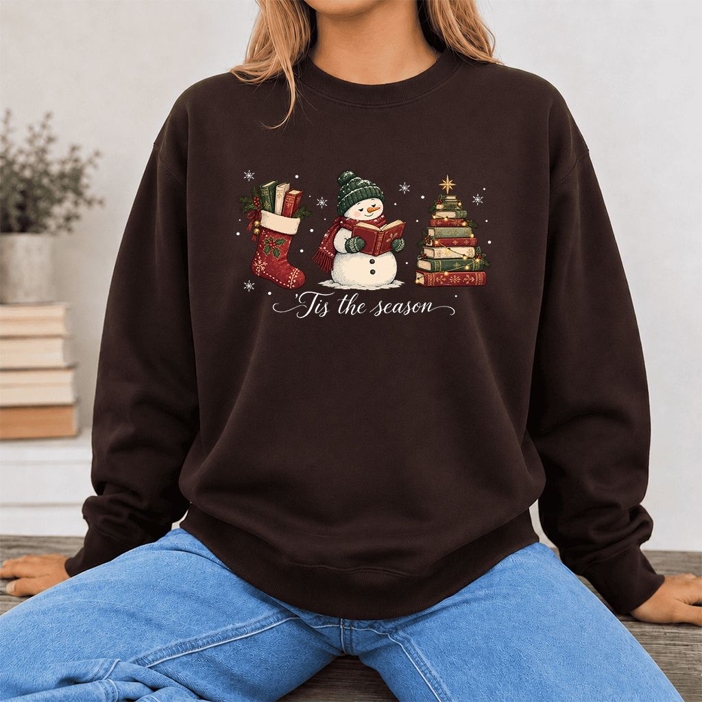 'Tis The Season Printed Sweatshirt | Christmas Gift Dark Chocolate
