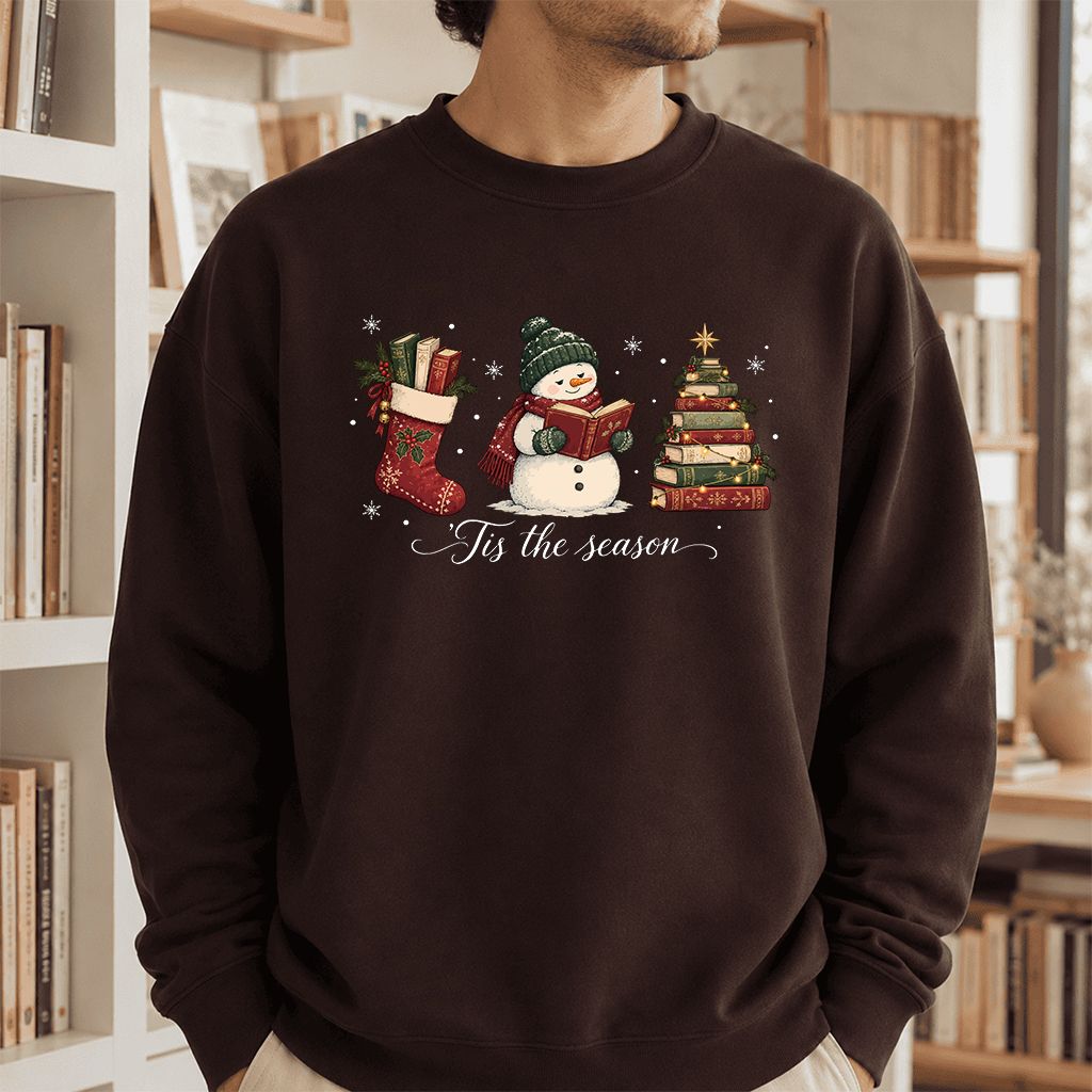 'Tis The Season Printed Sweatshirt | Christmas Gift Dark Chocolate