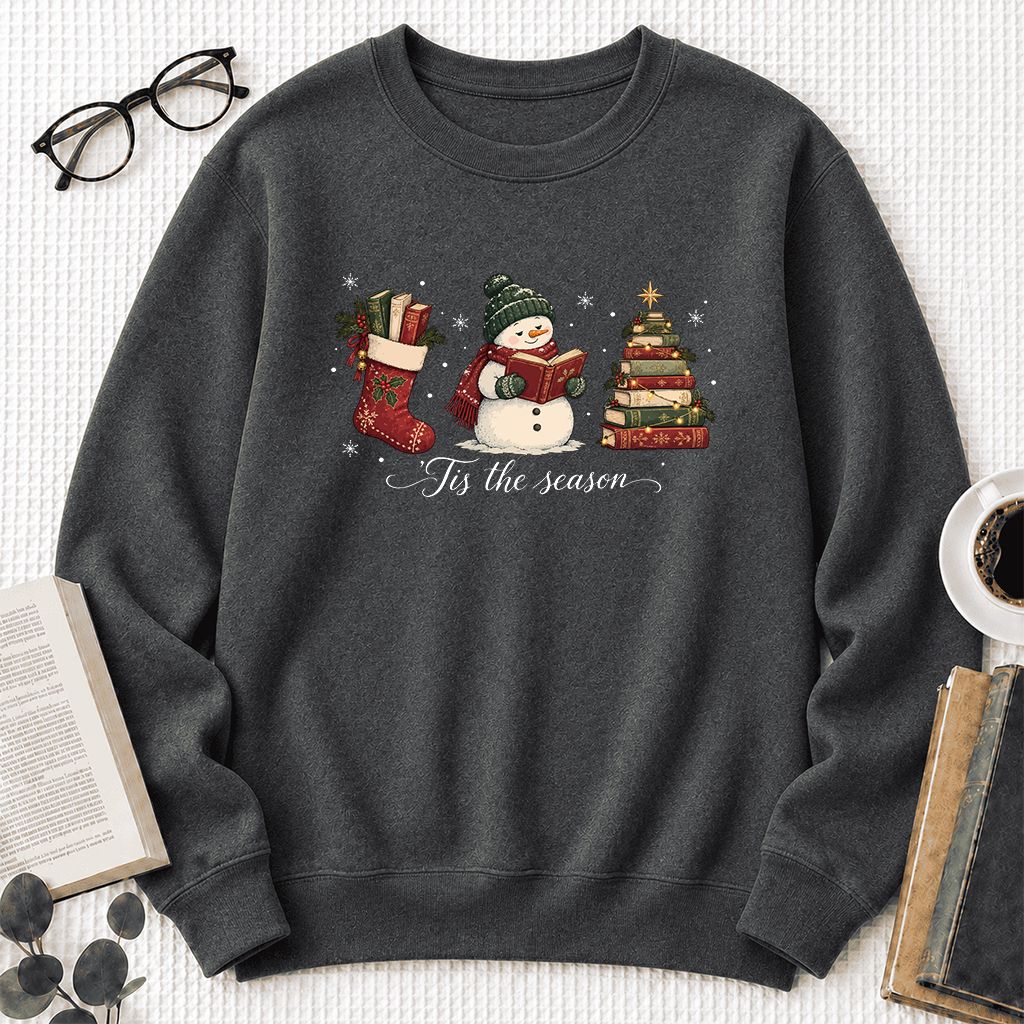 'Tis The Season Printed Sweatshirt | Christmas Gift Dark Heather
