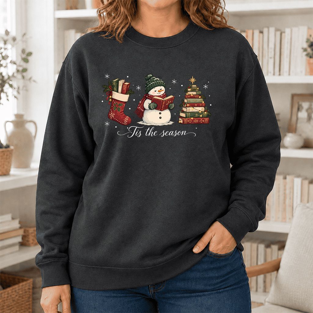 'Tis The Season Printed Sweatshirt | Christmas Gift Dark Heather
