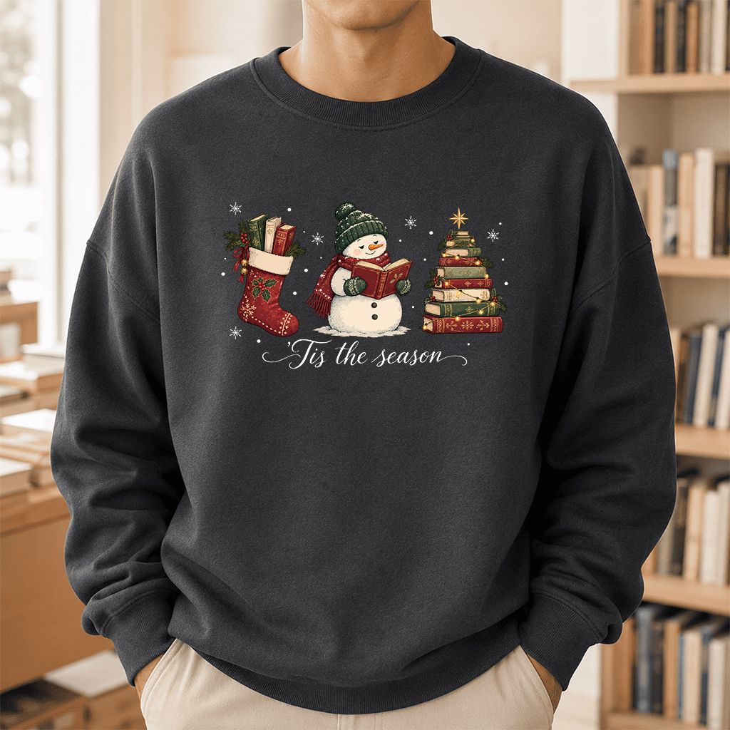 'Tis The Season Printed Sweatshirt | Christmas Gift Dark Heather