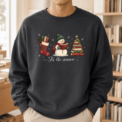 'Tis The Season Printed Sweatshirt | Christmas Gift Dark Heather