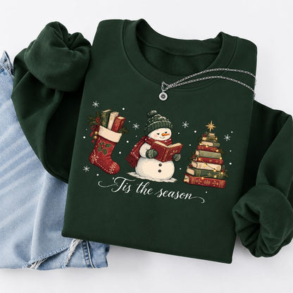 'Tis The Season Printed Sweatshirt | Christmas Gift Forest Green