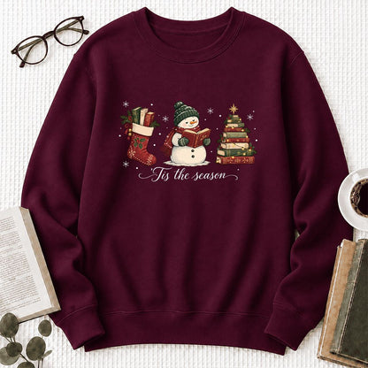 'Tis The Season Printed Sweatshirt | Christmas Gift Maroon