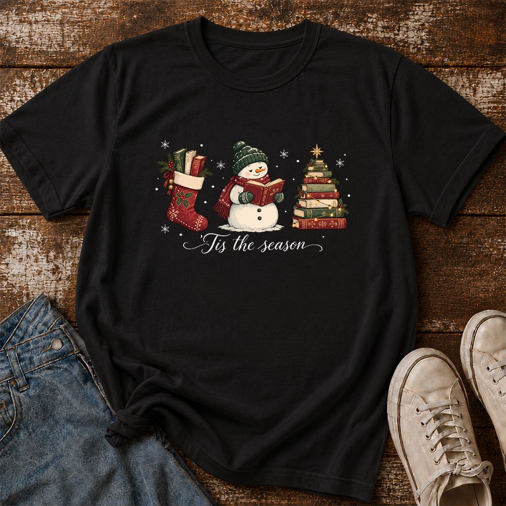 'Tis The Season Printed T-Shirt | Christmas Gift Black
