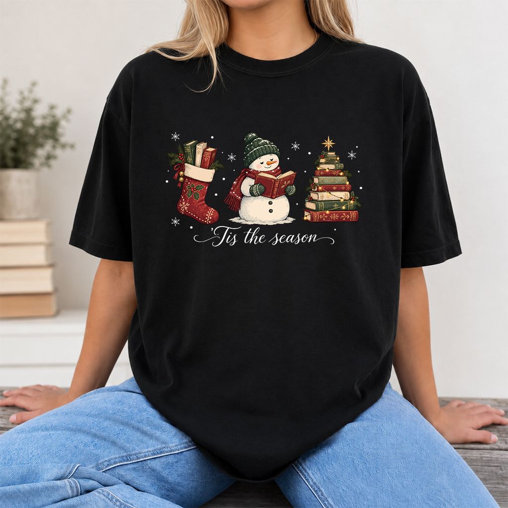 'Tis The Season Printed T-Shirt | Christmas Gift Black