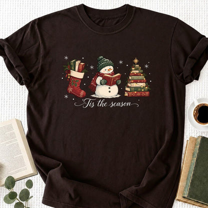 'Tis The Season Printed T-Shirt | Christmas Gift Dark Chocolate