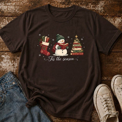 'Tis The Season Printed T-Shirt | Christmas Gift Dark Chocolate