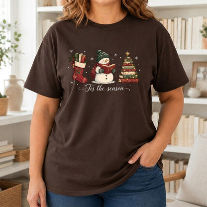 'Tis The Season Printed T-Shirt | Christmas Gift Dark Chocolate