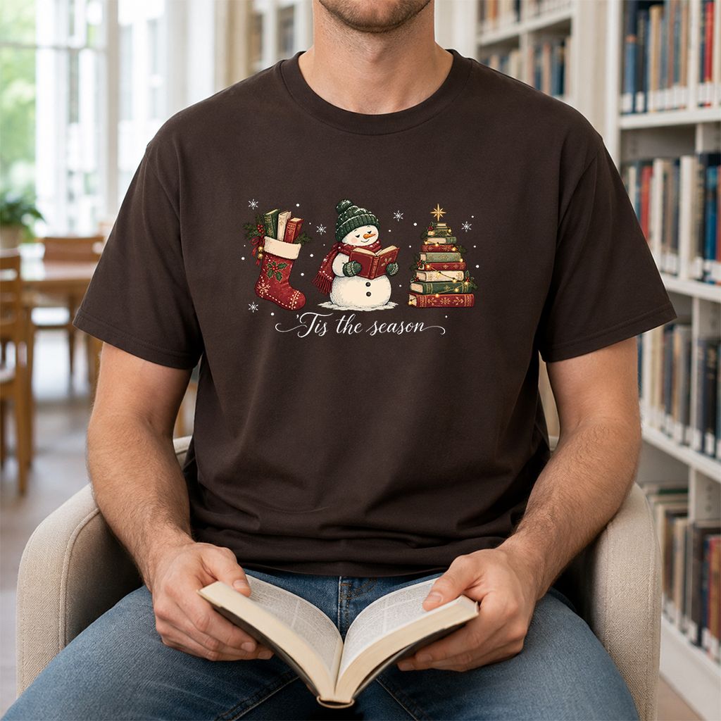 'Tis The Season Printed T-Shirt | Christmas Gift Dark Chocolate