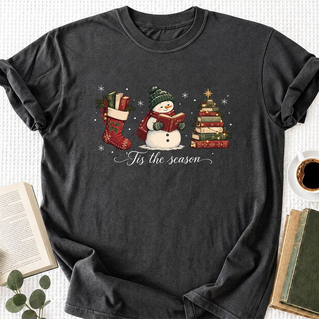 'Tis The Season Printed T-Shirt | Christmas Gift Dark Heather