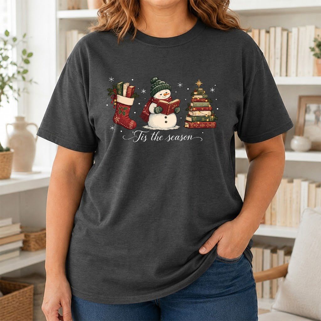 'Tis The Season Printed T-Shirt | Christmas Gift Dark Heather