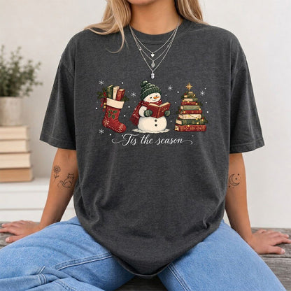 'Tis The Season Printed T-Shirt | Christmas Gift Dark Heather
