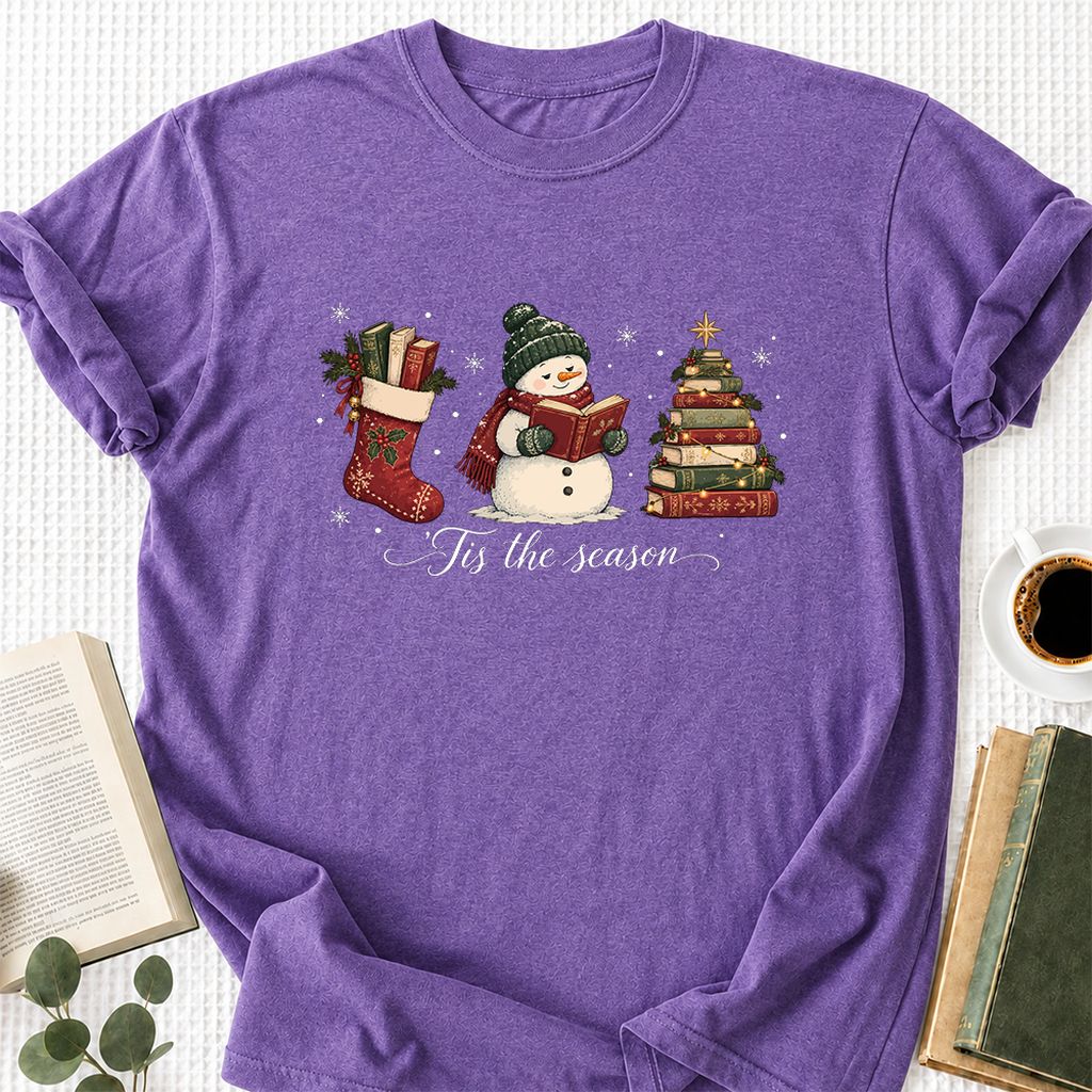 'Tis The Season Printed T-Shirt | Christmas Gift Heather Purple