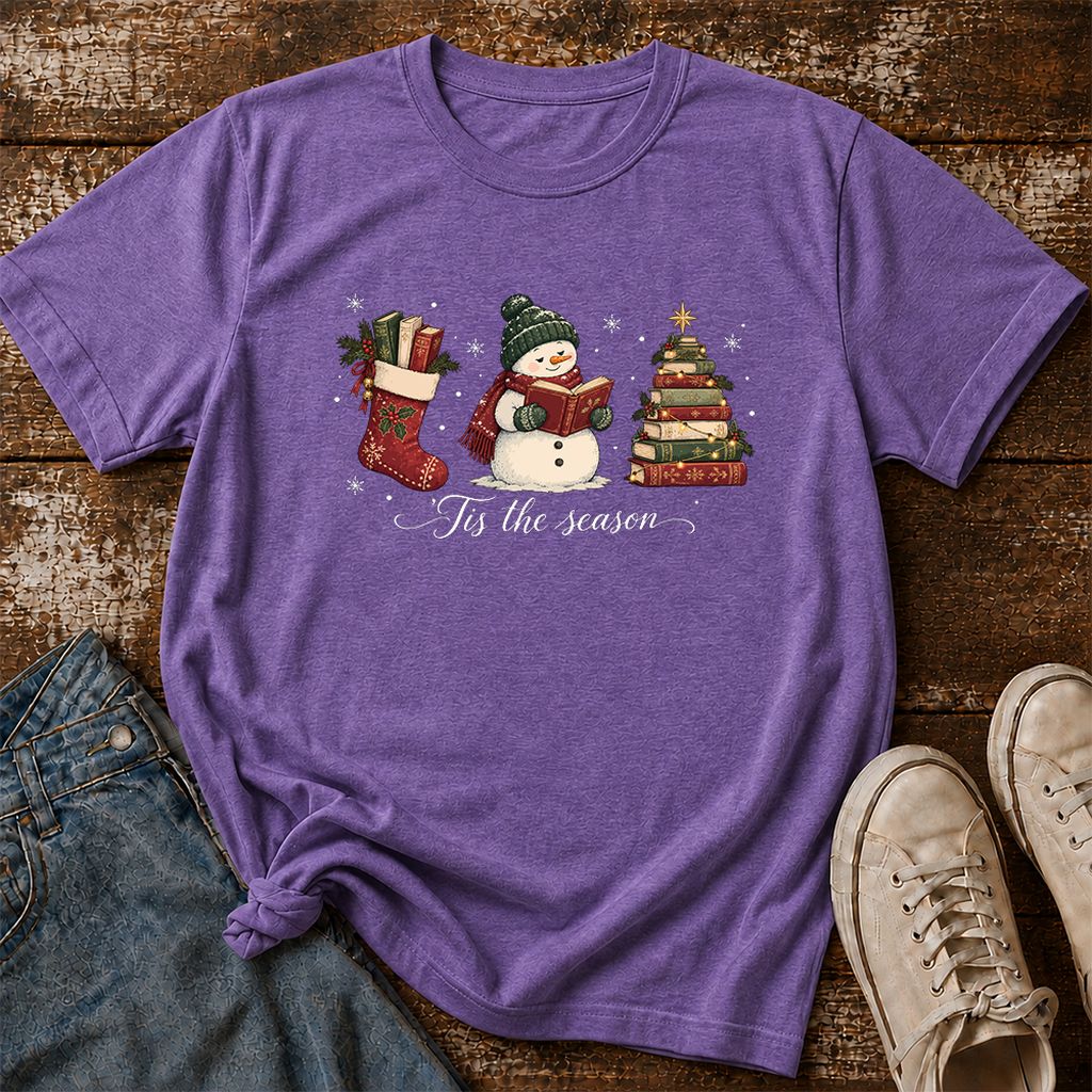 'Tis The Season Printed T-Shirt | Christmas Gift Heather Purple