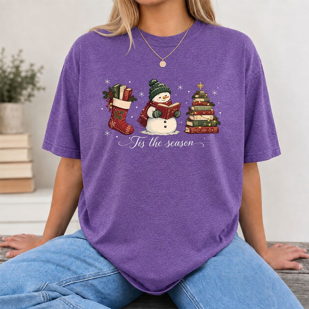 'Tis The Season Printed T-Shirt | Christmas Gift Heather Purple