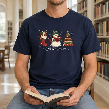 'Tis The Season Printed T-Shirt | Christmas Gift Navy