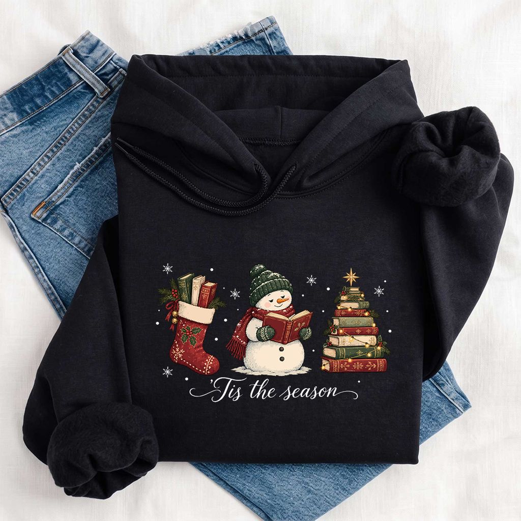 'Tis The Season Softstyle Hoodie | Christmas Gift Black