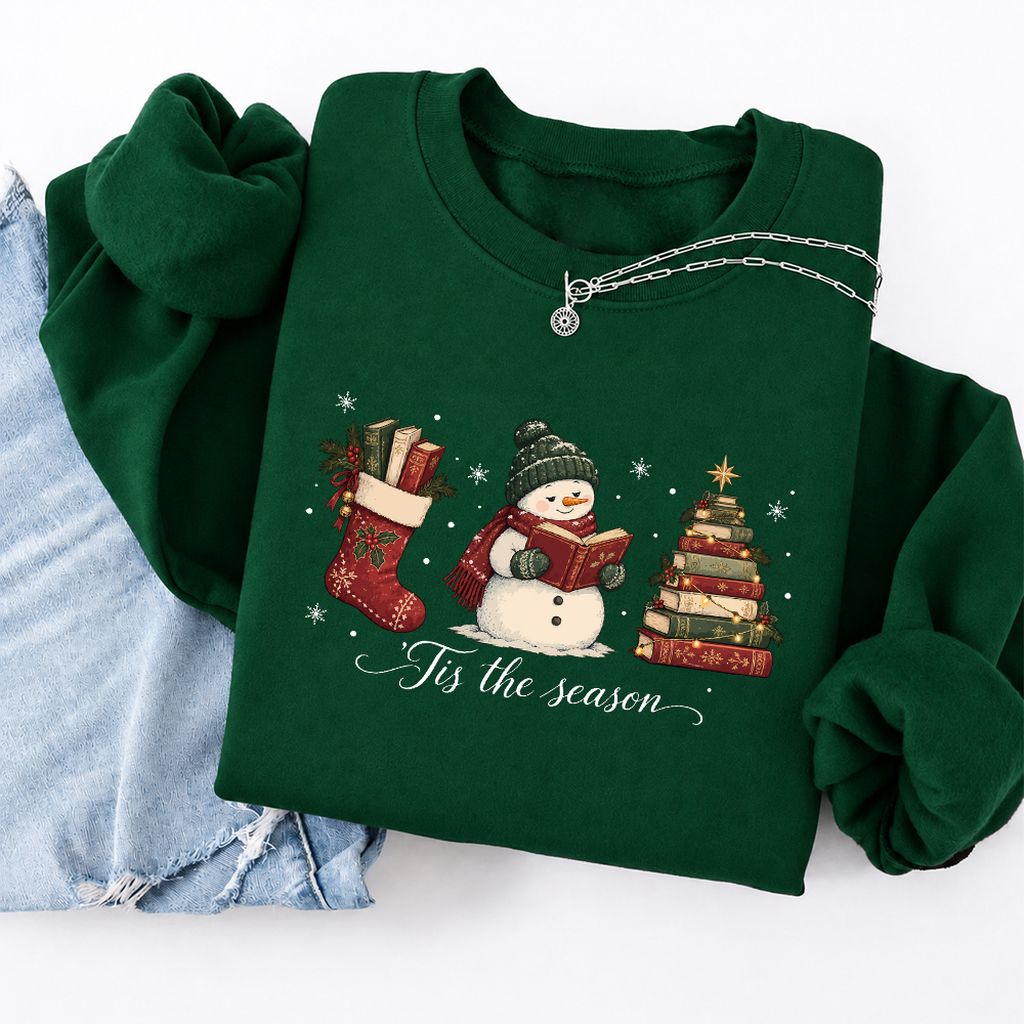 'Tis The Season Softstyle Sweatshirt | Christmas Gift Forest Green